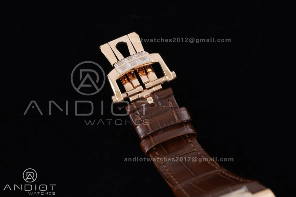 Nautilus 5712 RG PPF 1:1 Best Edition Gray Dial on Brown Leather Strap A240 Super Clone V3