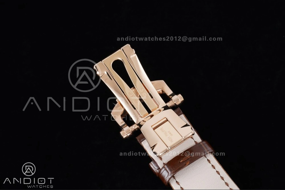 Nautilus 5712 RG PPF 1:1 Best Edition Gray Dial on Brown Leather Strap A240 Super Clone V3