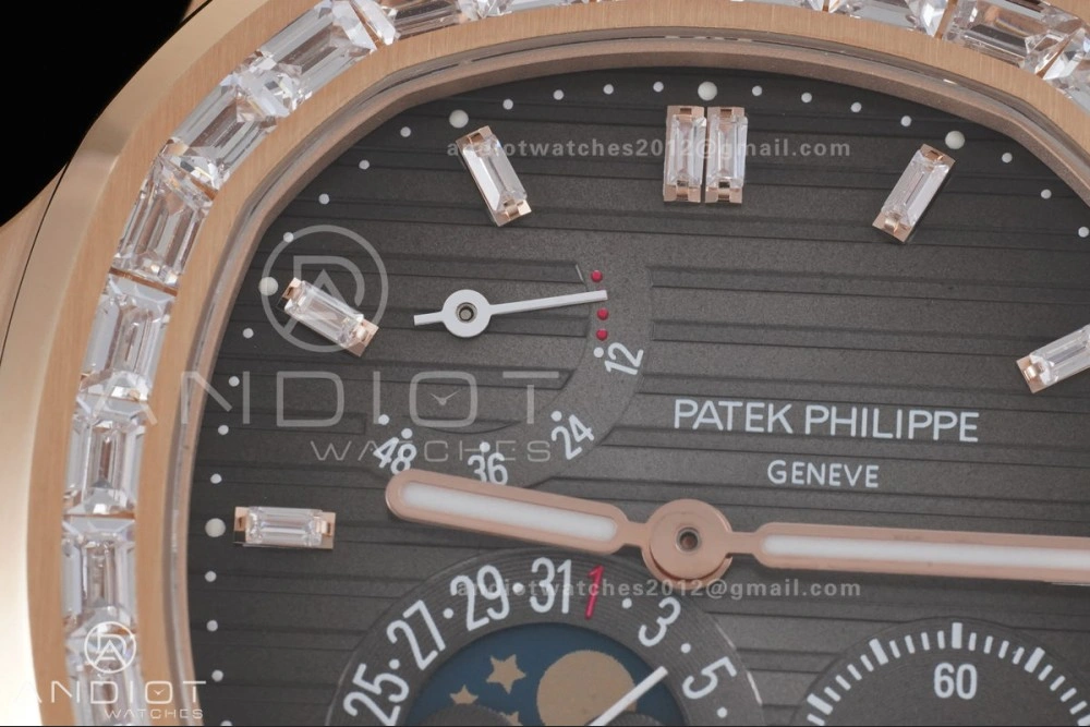 Nautilus 5712 RG PPF 1:1 Best Edition Gray Dial on Brown Leather Strap A240 Super Clone V3