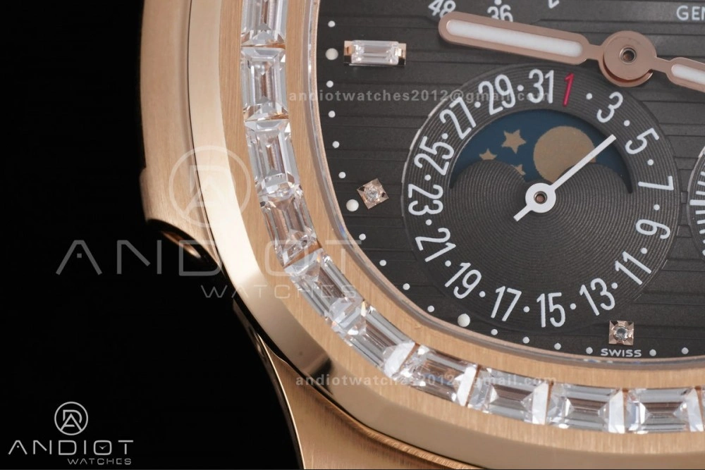 Nautilus 5712 RG PPF 1:1 Best Edition Gray Dial on Brown Leather Strap A240 Super Clone V3