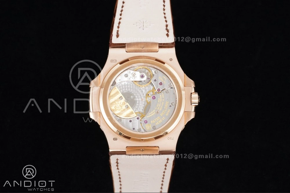 Nautilus 5712 RG PPF 1:1 Best Edition Gray Dial on Brown Leather Strap A240 Super Clone V3
