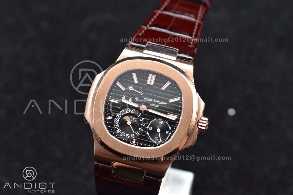 Nautilus 5712 SS RG GRF Best Edition Gray Dial on Brown Croco Strap A23J