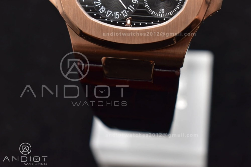 Nautilus 5712 SS RG GRF Best Edition Gray Dial on Brown Croco Strap A23J