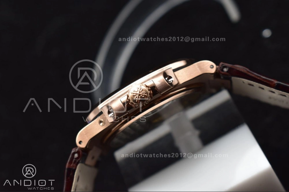 Nautilus 5712 SS RG GRF Best Edition Gray Dial on Brown Croco Strap A23J