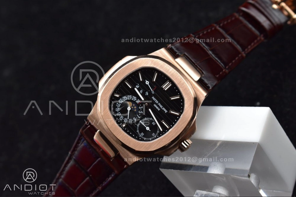 Nautilus 5712 SS RG GRF Best Edition Gray Dial on Brown Croco Strap A23J