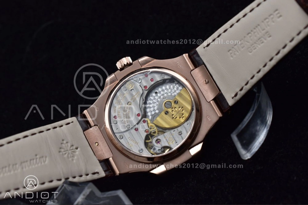 Nautilus 5712 SS RG GRF Best Edition Gray Dial on Brown Croco Strap A23J