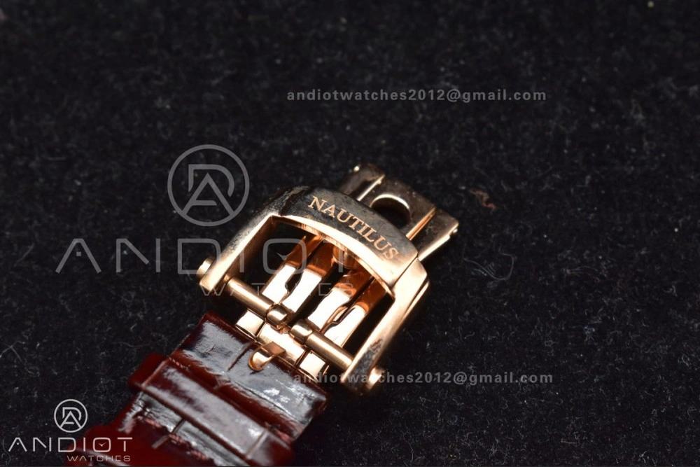 Nautilus 5712 SS RG GRF Best Edition Gray Dial on Brown Croco Strap A23J