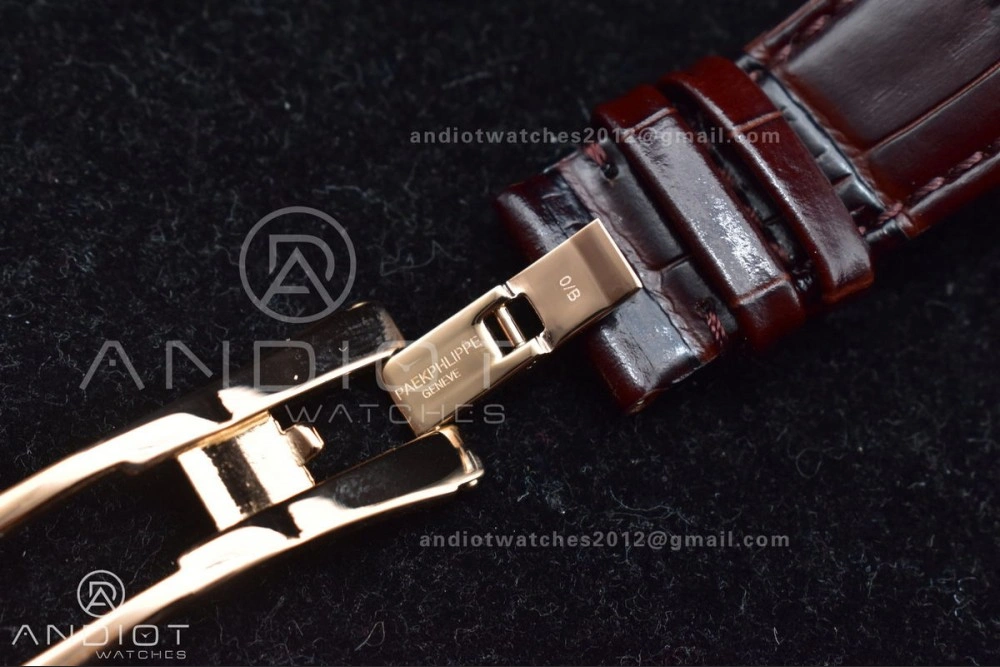 Nautilus 5712 SS RG GRF Best Edition Gray Dial on Brown Croco Strap A23J