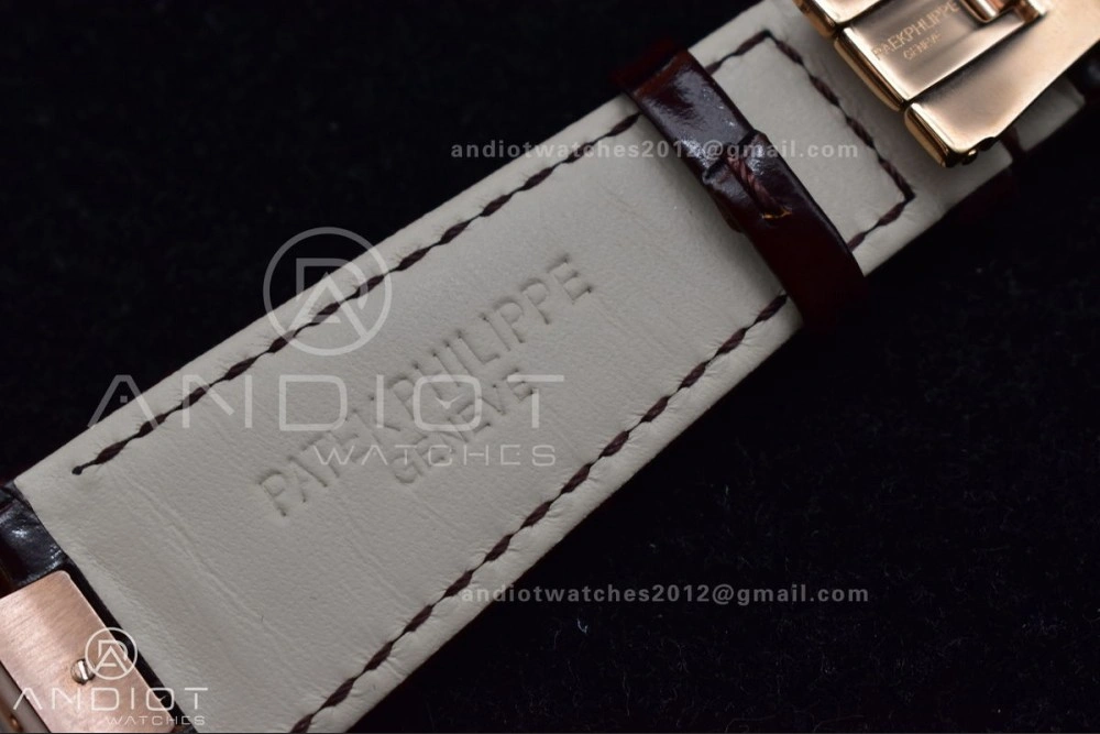 Nautilus 5712 SS RG GRF Best Edition Gray Dial on Brown Croco Strap A23J