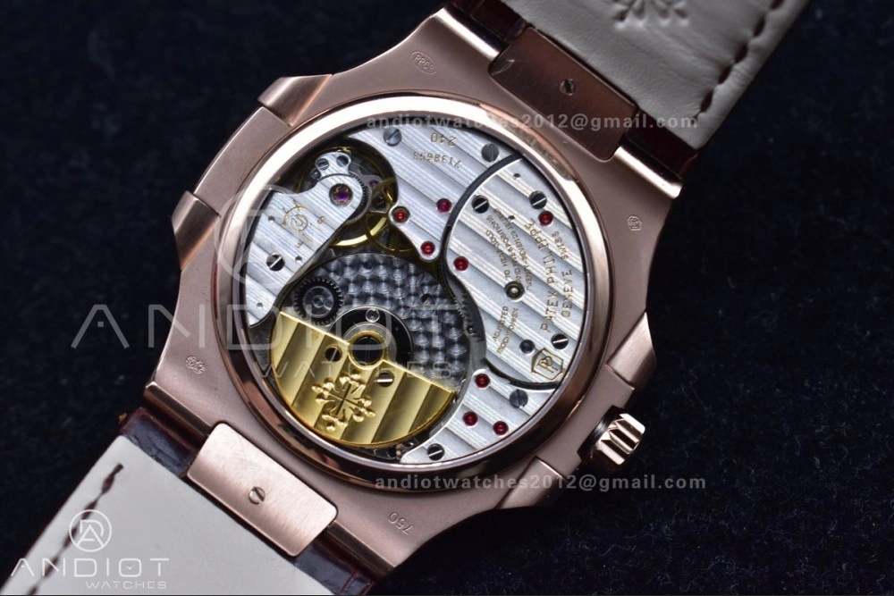 Nautilus 5712 SS RG GRF Best Edition Gray Dial on Brown Croco Strap A23J
