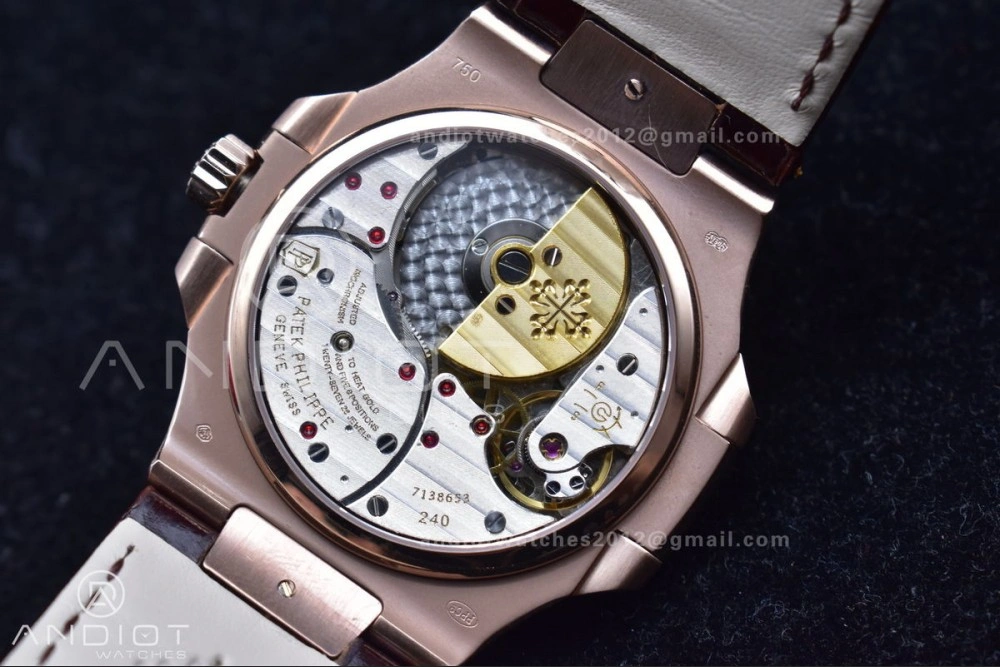 Nautilus 5712 SS RG GRF Best Edition Gray Dial on Brown Croco Strap A23J