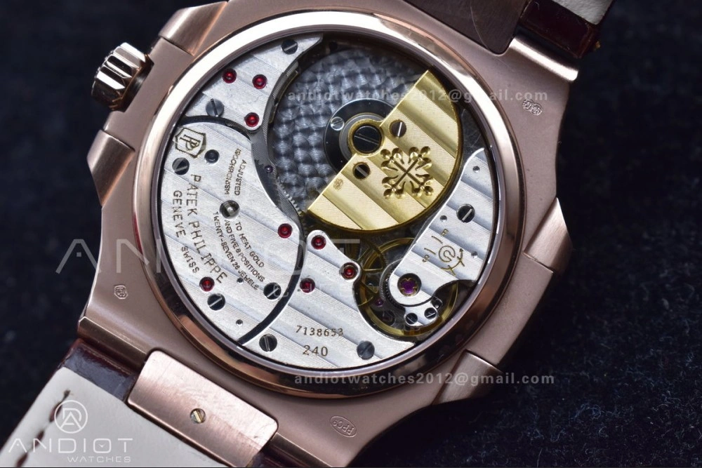 Nautilus 5712 SS RG GRF Best Edition Gray Dial on Brown Croco Strap A23J