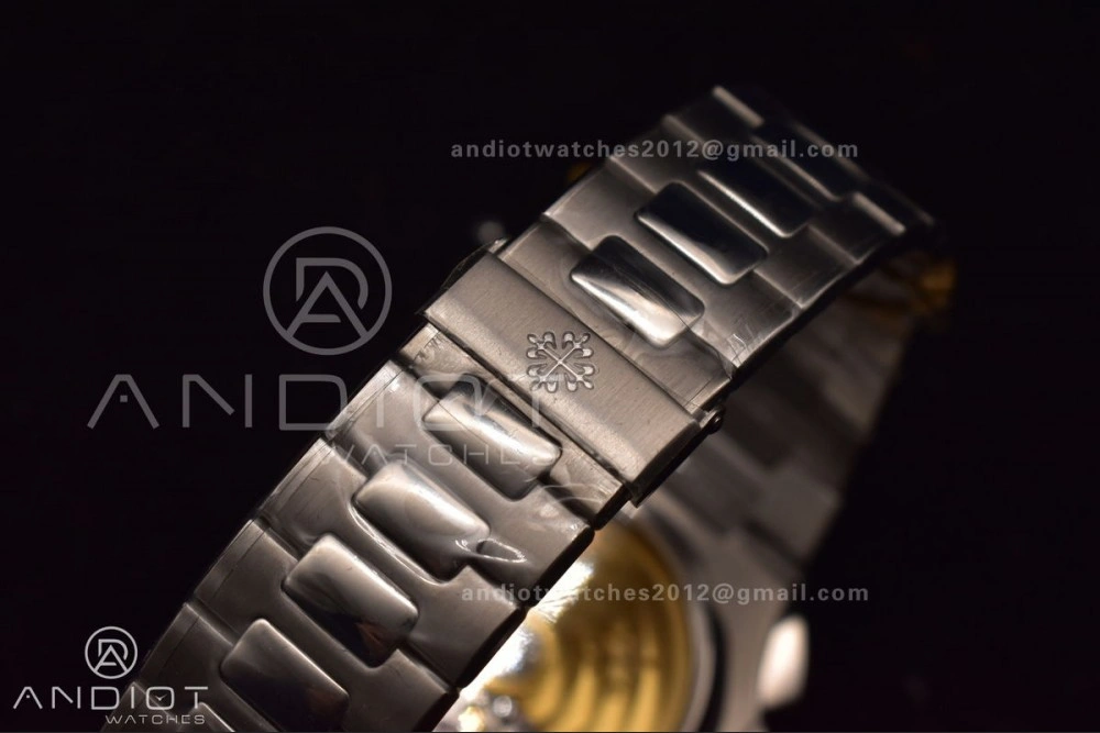 Nautilus Chrono Date 5980 SS SS Wht Stk PPF A7750 Mod