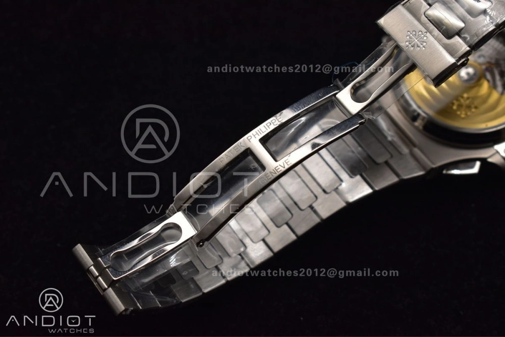 Nautilus Chrono Date 5980 SS SS Wht Stk PPF A7750 Mod