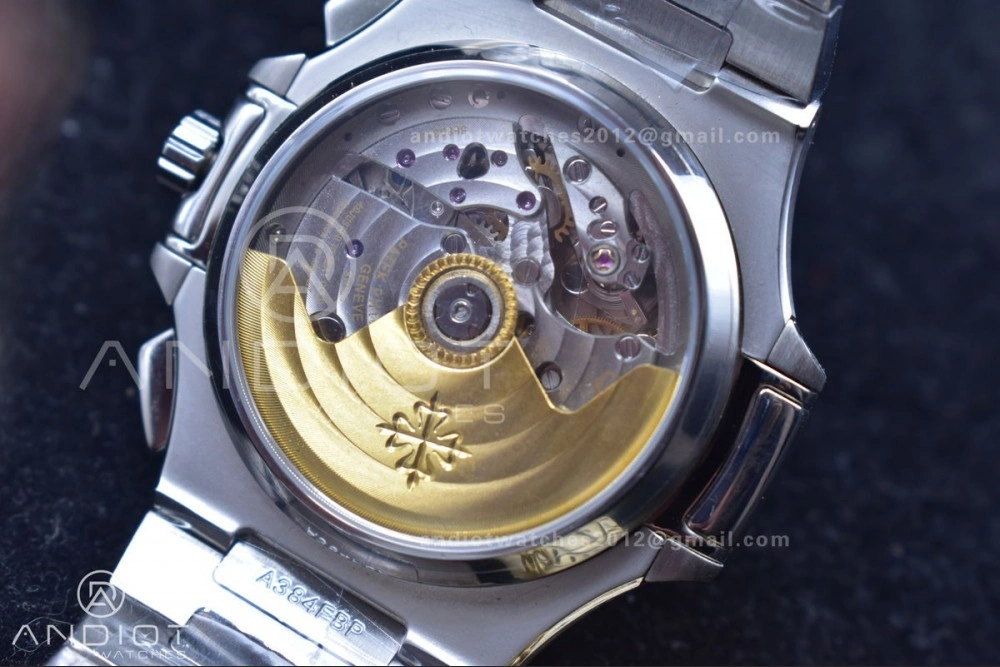 Nautilus Chrono Date 5980 SS SS Wht Stk PPF A7750 Mod