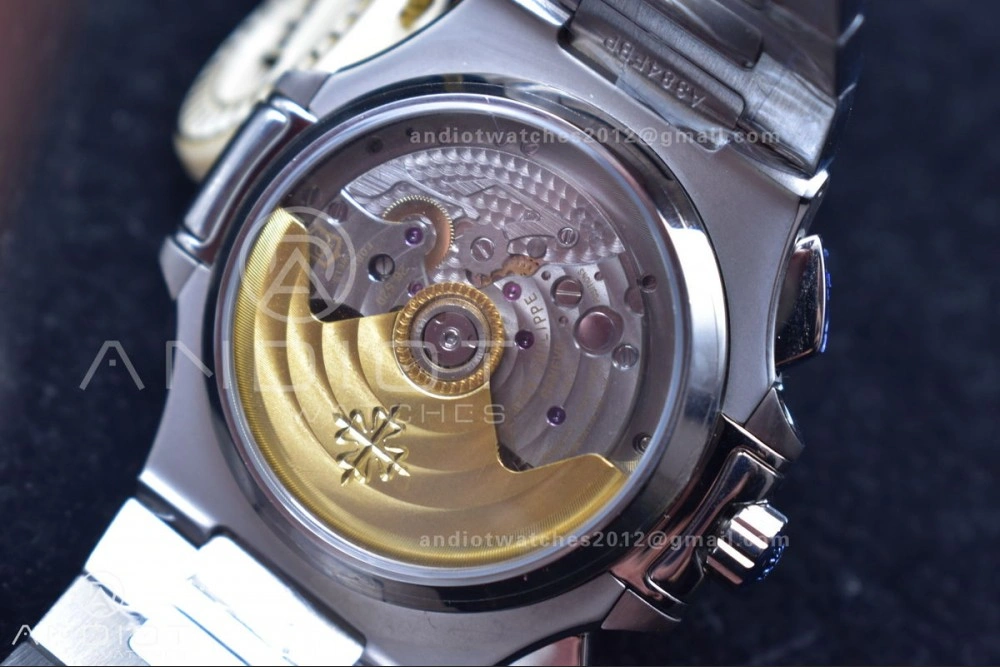 Nautilus Chrono Date 5980 SS SS Wht Stk PPF A7750 Mod