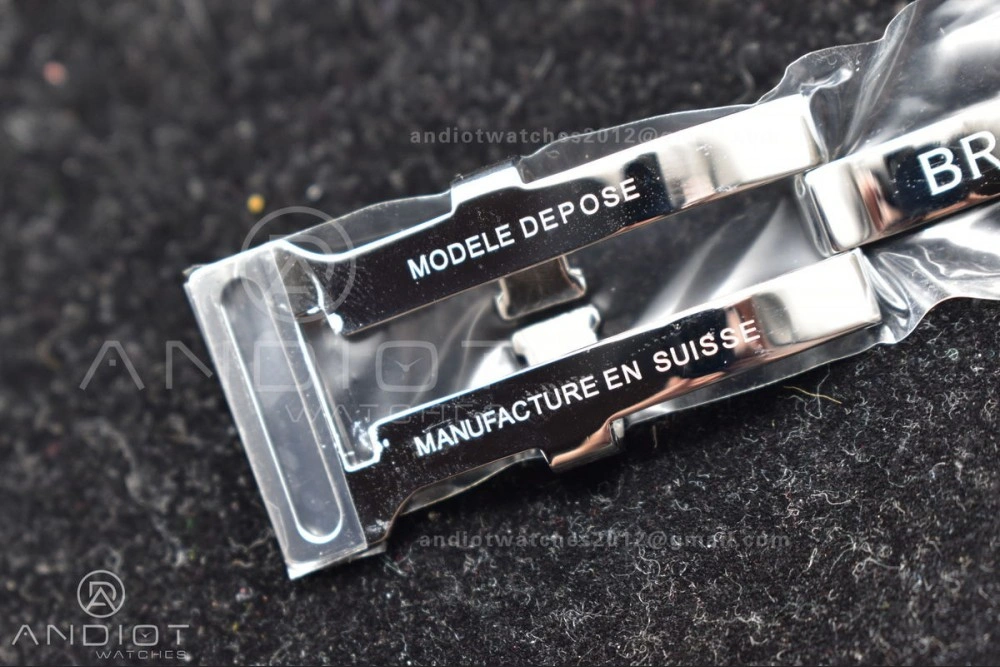 Navitimer 1 SS 43mm BLS 1:1 Best Edition Black Dial on Leather Bracelet A7750