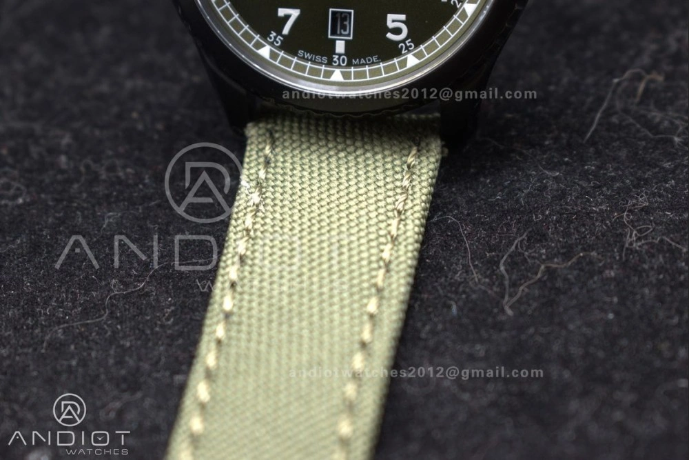 Navitimer 8 Automatic 41mm PVD TF 1:1 Best Edition Green Dial on Green Nylon Strap A2824