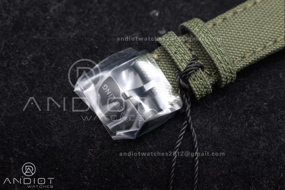 Navitimer 8 Automatic 41mm PVD TF 1:1 Best Edition Green Dial on Green Nylon Strap A2824