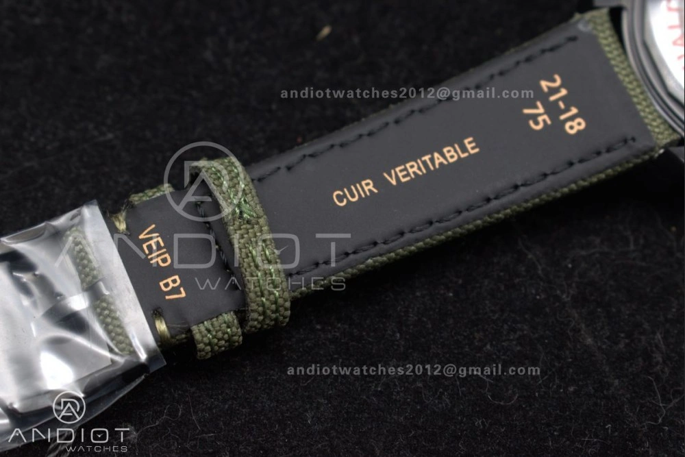 Navitimer 8 Automatic 41mm PVD TF 1:1 Best Edition Green Dial on Green Nylon Strap A2824