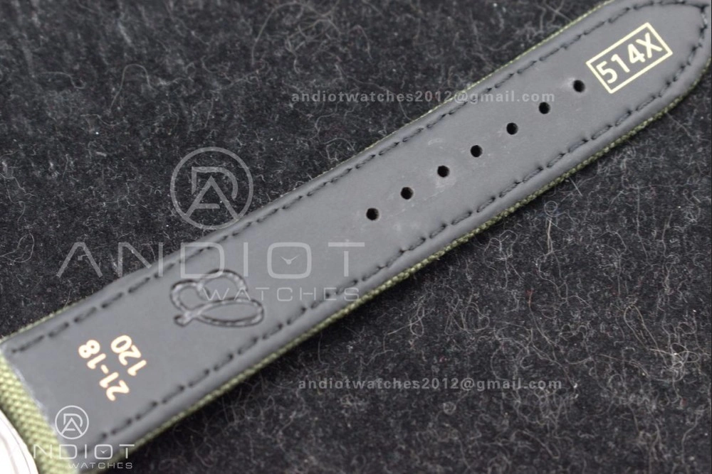 Navitimer 8 Automatic 41mm PVD TF 1:1 Best Edition Green Dial on Green Nylon Strap A2824