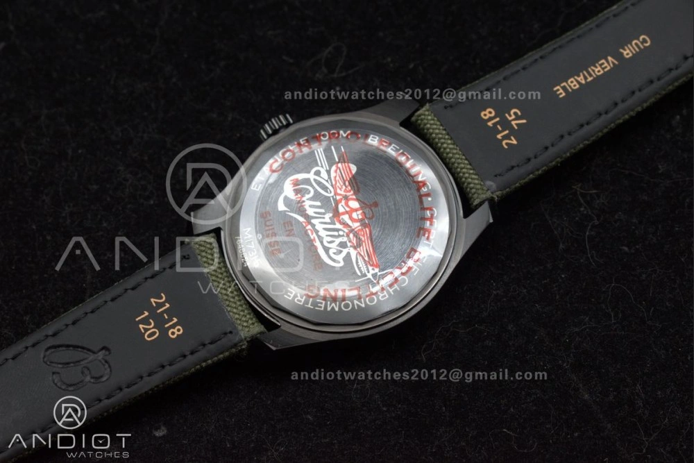 Navitimer 8 Automatic 41mm PVD TF 1:1 Best Edition Green Dial on Green Nylon Strap A2824