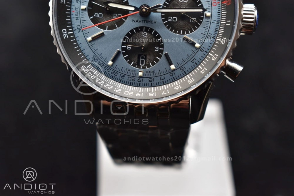 Navitimer SS 43mm BLS 1:1 Best Edition Blue Dial on SS Bracelet A7750