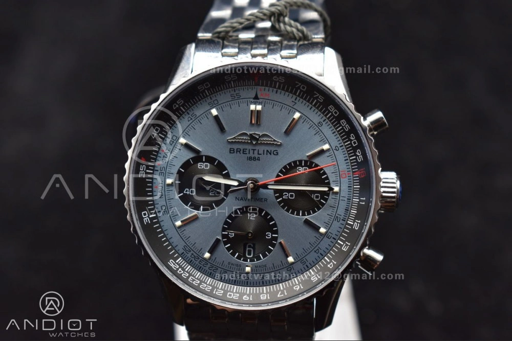 Navitimer SS 43mm BLS 1:1 Best Edition Blue Dial on SS Bracelet A7750