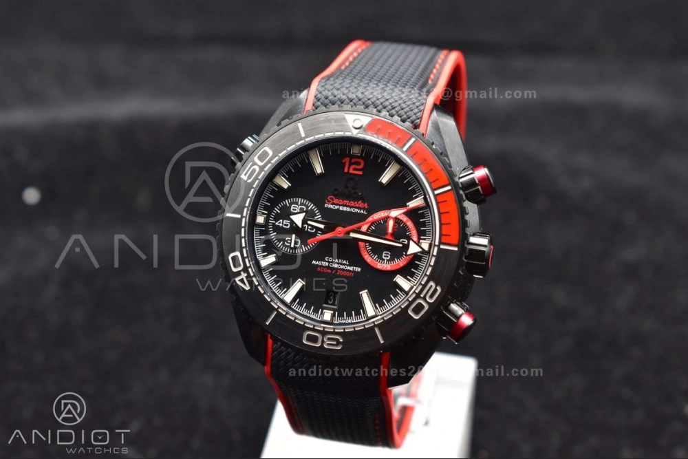OM Factory Best Edition Omega Planet Ocean Chronograph with Functional 3:00 Subdial Counter Volvo Ocean 2017 2018 Race Deep Black Edition