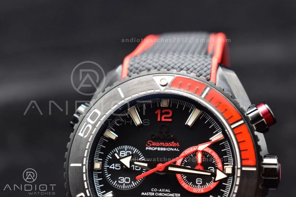 OM Factory Best Edition Omega Planet Ocean Chronograph with Functional 3:00 Subdial Counter Volvo Ocean 2017 2018 Race Deep Black Edition