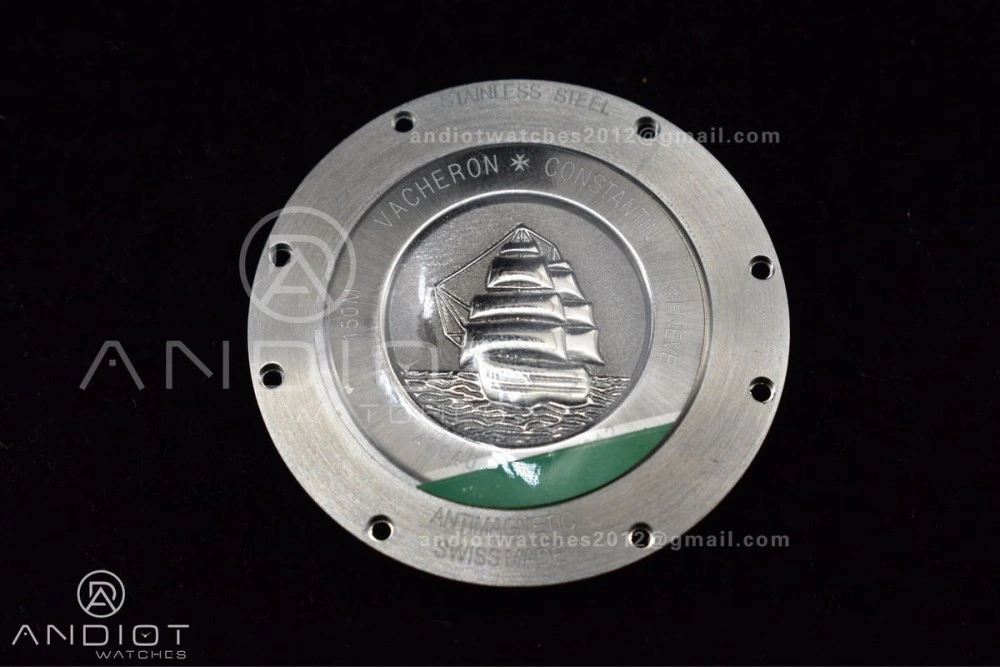 Overseas SS 8F Maker Black Dial on Black Rubber Strap