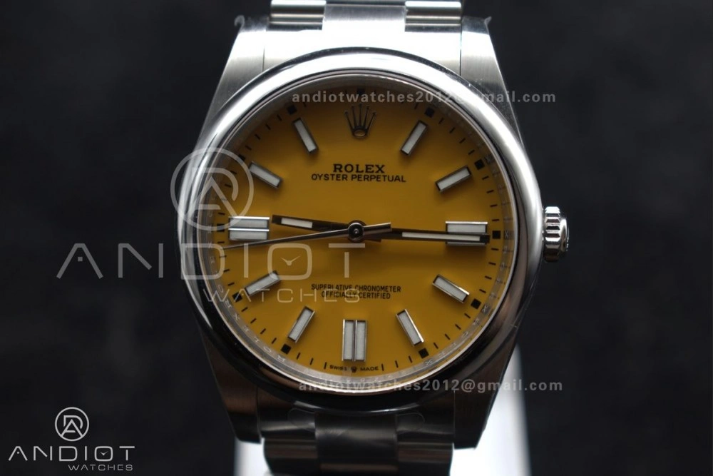 Oyster Perpetual 124300 41mm Clean 1:1 Best Edition 904L Steel Yellow Dial VR3230