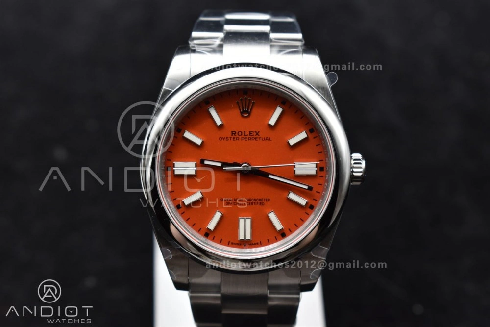 Oyster Perpetual 124300 41mm DIWF 1:1 Best Edition 904L Steel Orange Dial A3230