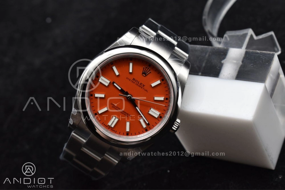 Oyster Perpetual 124300 41mm DIWF 1:1 Best Edition 904L Steel Orange Dial A3230