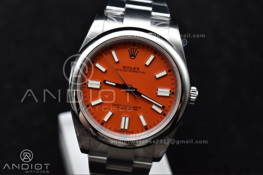 Oyster Perpetual 124300 41mm DIWF 1:1 Best Edition 904L Steel Orange Dial A3230