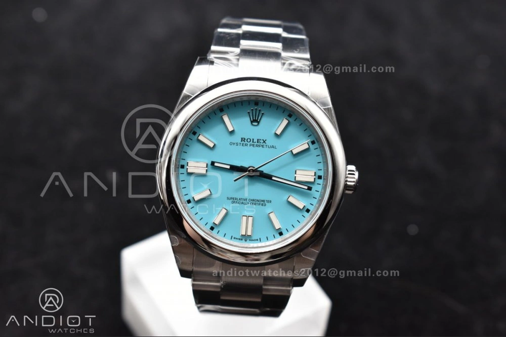 Oyster Perpetual 124300 41mm DIWF 1:1 Best Edition 904L Steel Tiffany Blue Dial A3230