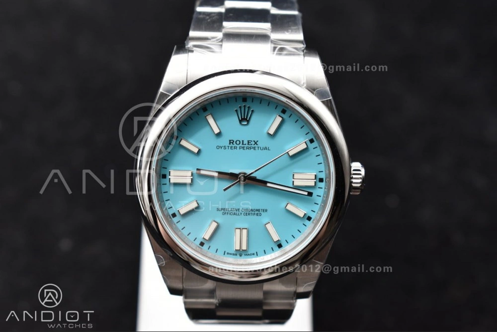 Oyster Perpetual 124300 41mm DIWF 1:1 Best Edition 904L Steel Tiffany Blue Dial A3230