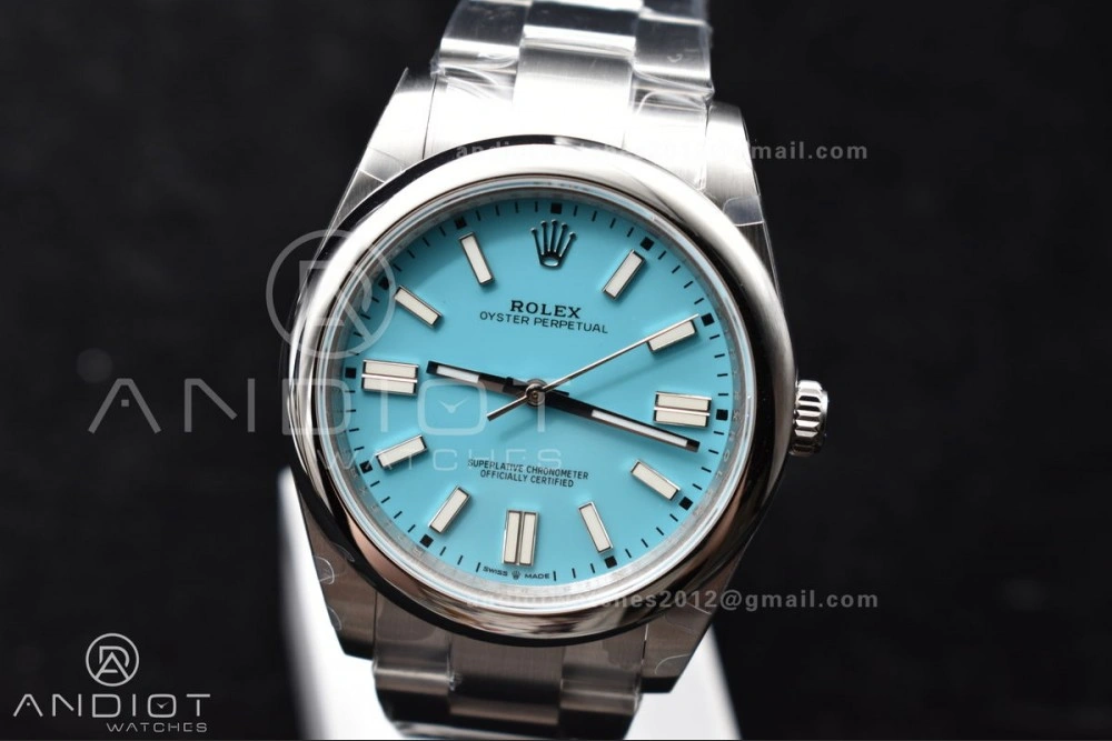 Oyster Perpetual 124300 41mm DIWF 1:1 Best Edition 904L Steel Tiffany Blue Dial A3230