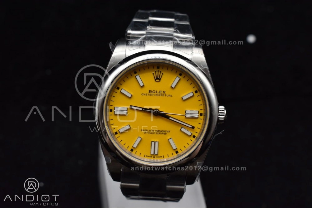 Oyster Perpetual 124300 41mm DIWF 1:1 Best Edition 904L Steel Yellow Dial A3230