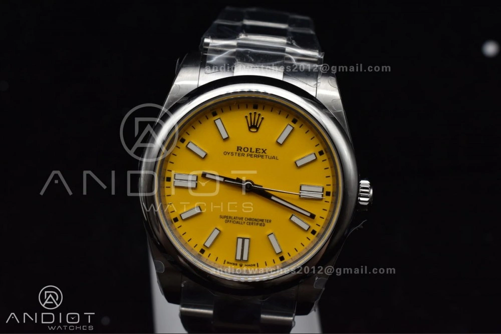 Oyster Perpetual 124300 41mm DIWF 1:1 Best Edition 904L Steel Yellow Dial A3230