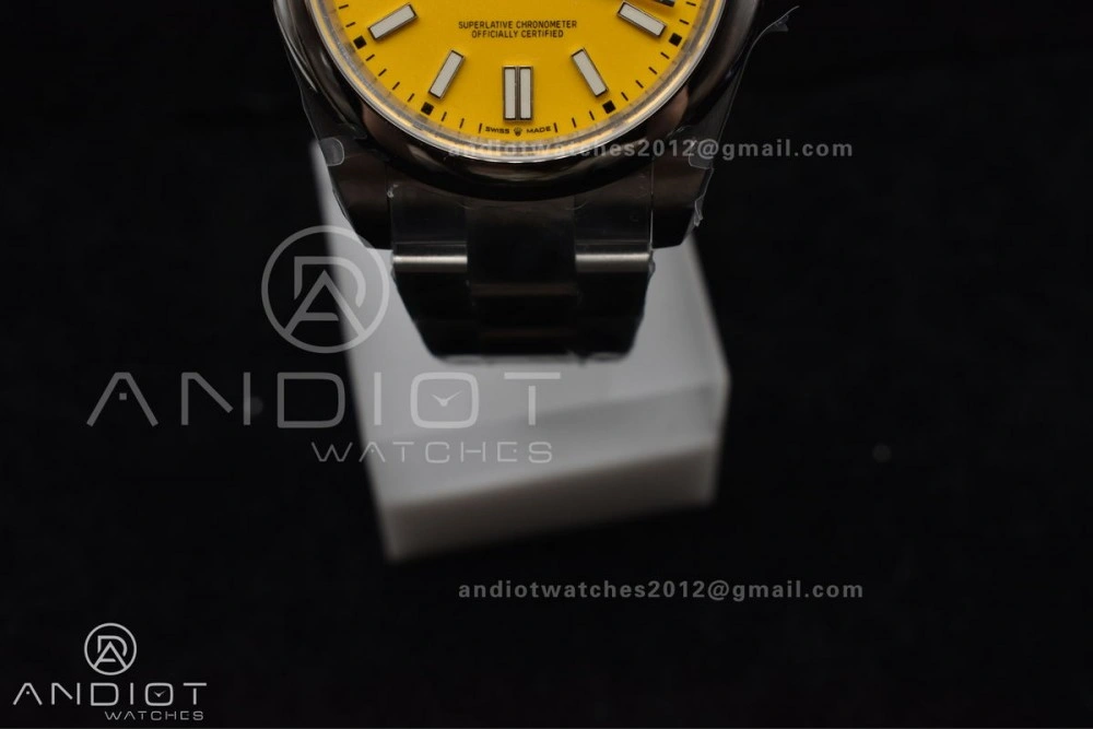 Oyster Perpetual 124300 41mm DIWF 1:1 Best Edition 904L Steel Yellow Dial A3230