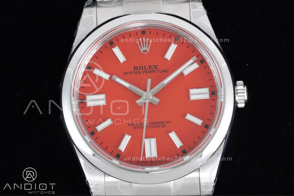 Oyster Perpetual 124300 41mm VSF 1:1 Best Edition 904L Steel Red Dial DD3230 V2