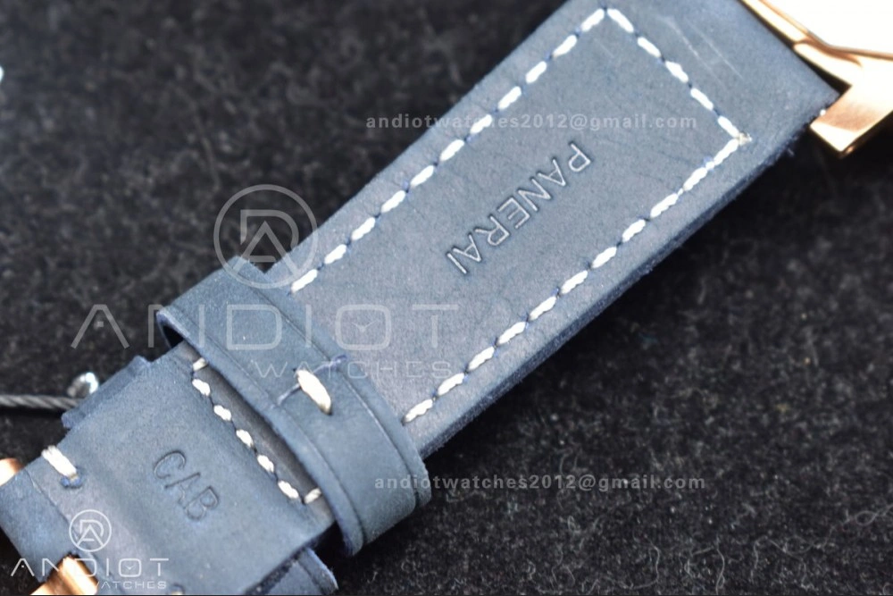 PAM1074 W Bronzo VSF 1:1 Best Edition Blue Dial on Blue Calfskin Strap P.900 Clone