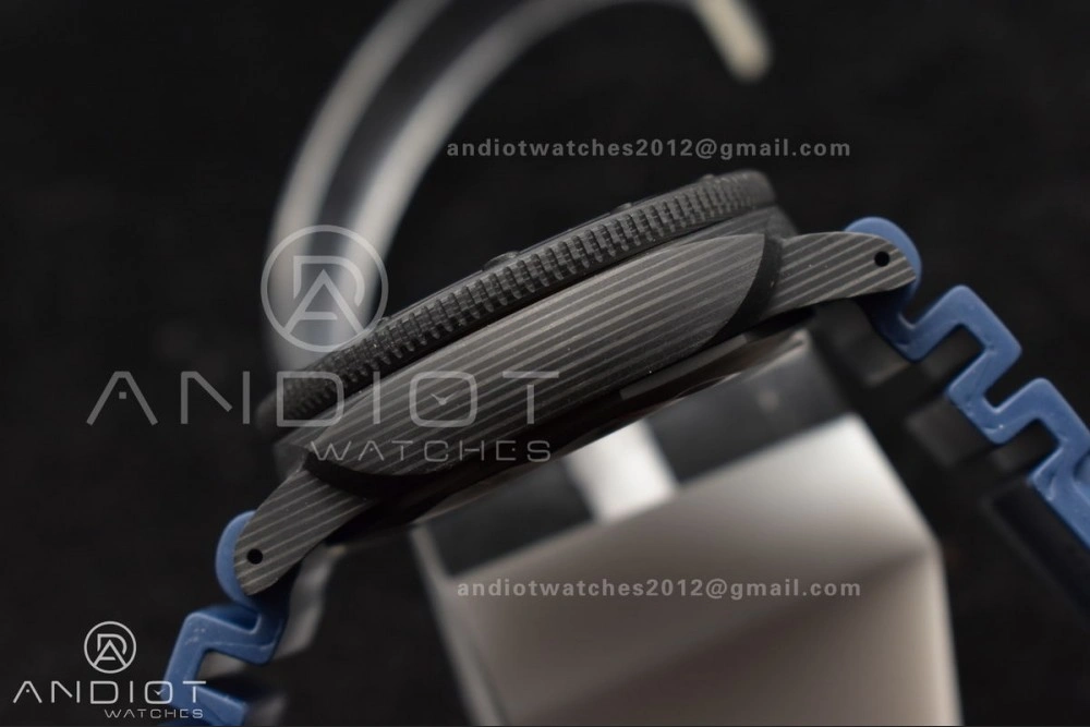 PAM1232 W Carbotech SBF 1:1 Best Edition Blue Dial on Blue Rubber Strap P900