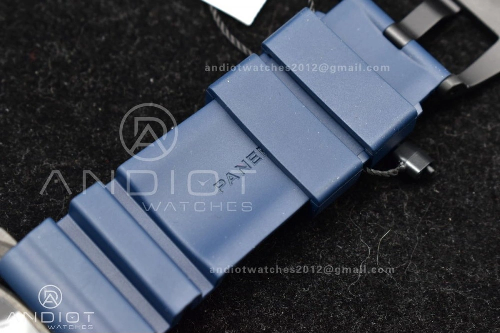 PAM1232 W Carbotech SBF 1:1 Best Edition Blue Dial on Blue Rubber Strap P900