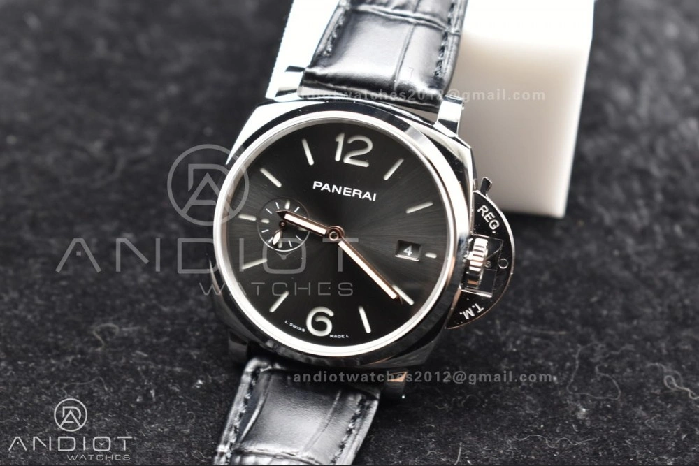 PAM1250 Luminor Due 42mm VSF Best Edition Gray Dial on Black Leather Strap P900