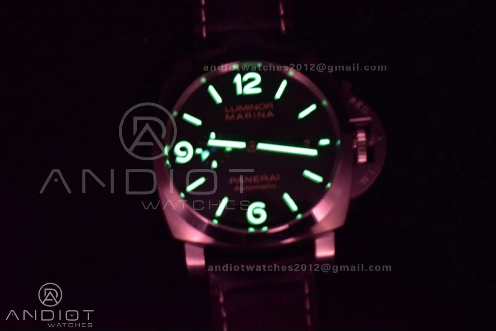 PAM1312  VSF 1:1 Best Edition Black Dial on Black Leather Strap P.9010