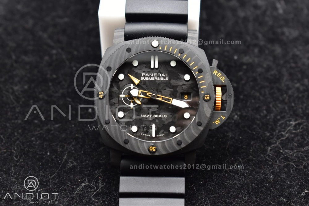 PAM1324 Carbotech VSF 1:1 Best Edition Black Dial On Black Rubber Strap P900