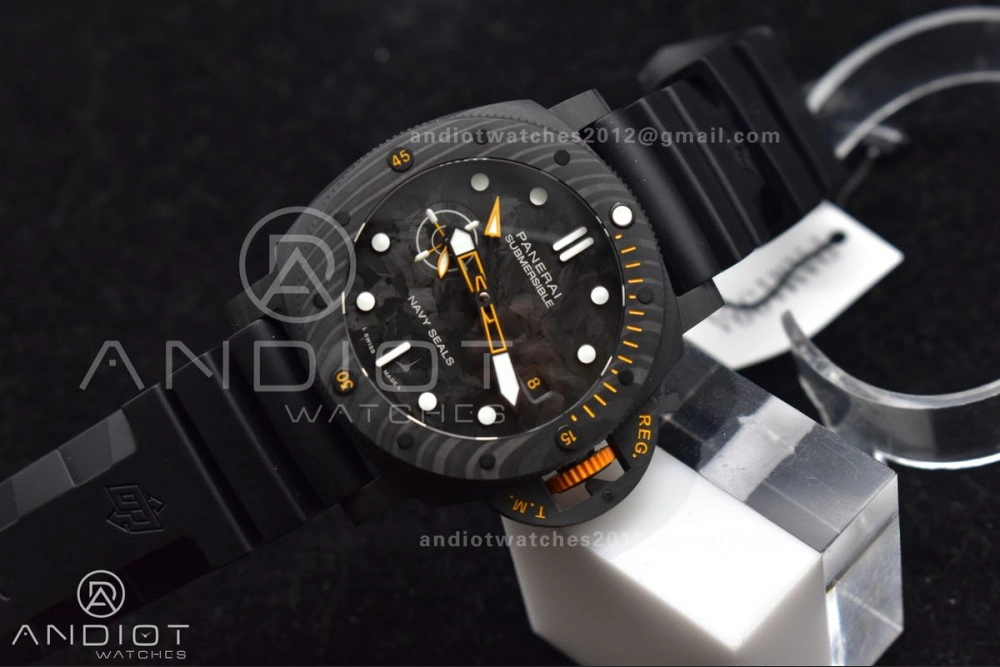 PAM1324 Carbotech VSF 1:1 Best Edition Black Dial On Black Rubber Strap P900