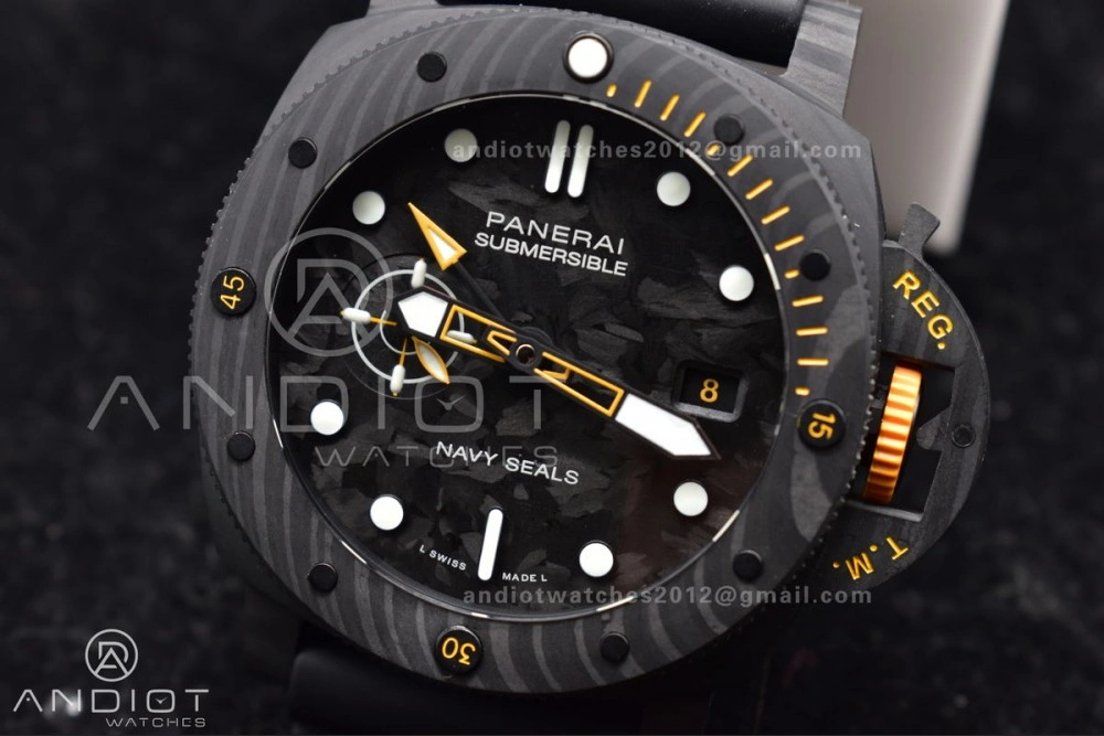 PAM1324 Carbotech VSF 1:1 Best Edition Black Dial On Black Rubber Strap P900